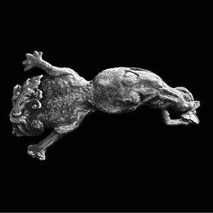 DANNY POLLAK Large Pewter Food Chain Hair Clip